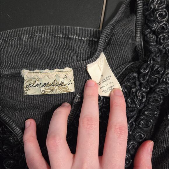 Gimmicks By BKE Womens Bodycon Ribbed Knit Y2K Top Size M Whimsigoth Mesh Sheer - Picture 4 of 6